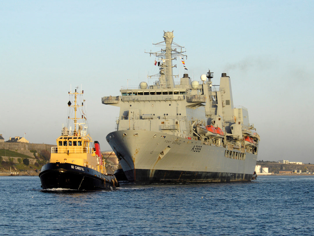 RFA Fort George (A388) Photo Print - With Tug - Royal Fleet Auxiliary Fort Class Tanker Hampshire Prints 6 x 4 No Frame No