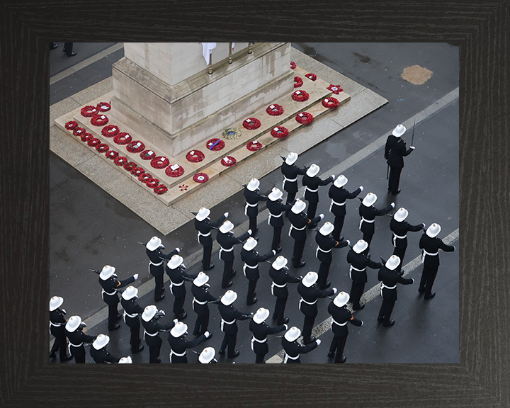 Royal Marines Commandos march past the Cenotaph London Photo Print Hampshire Prints 10 x 8 Black Frame No