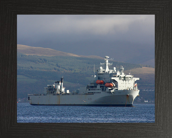 RFA Argus (A135) Photo Print - Low Starboard View - Royal Fleet Auxiliary Casualty Class Ship Hampshire Prints 10 x 8 Black Frame No
