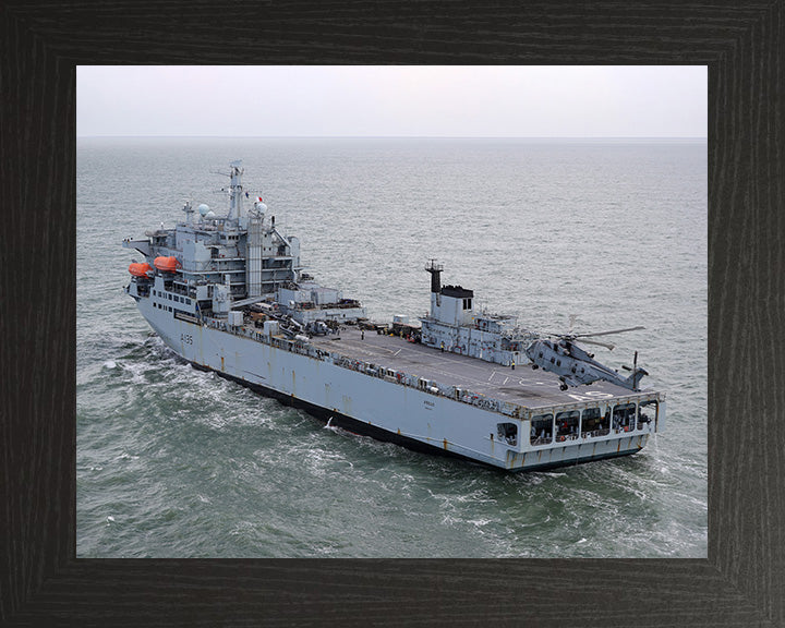 RFA Argus (A135) Photo Print - Port Side View - Royal Fleet Auxiliary Casualty Class Ship Hampshire Prints 10 x 8 Black Frame No