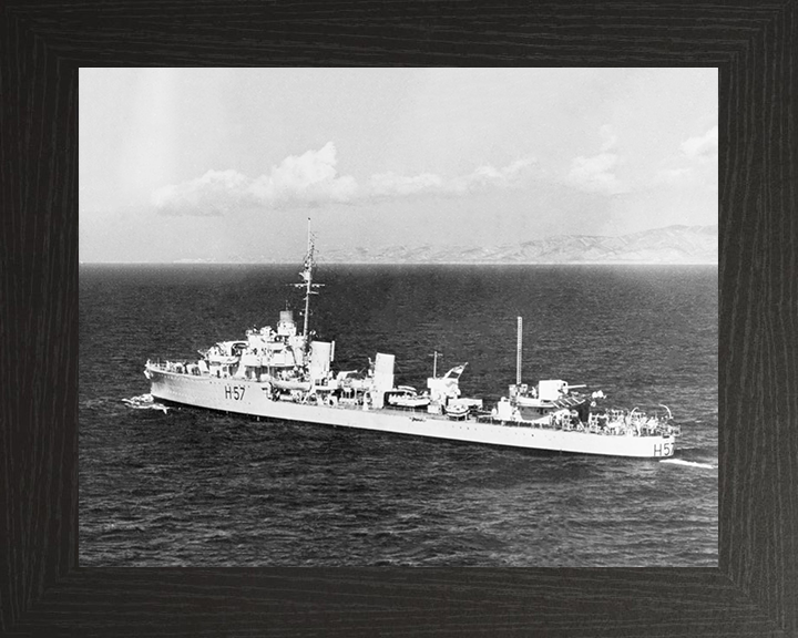 HMS Hesperus (H57) Photo Print - Port Side View - Royal Navy H Class Destroyer Hampshire Prints 10 x 8 Black Frame No
