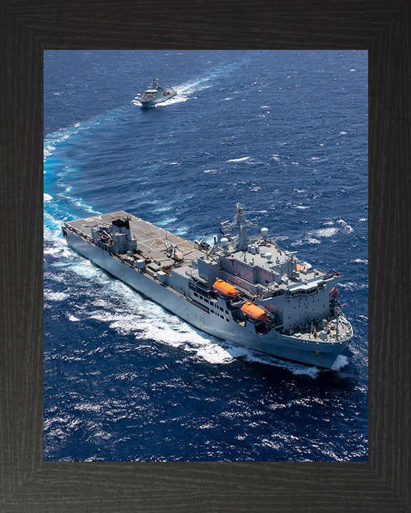 RFA Argus (A135) Photo Print - Turning to Port - Royal Fleet Auxiliary Casualty Class Ship Hampshire Prints 10 x 8 Black Frame No