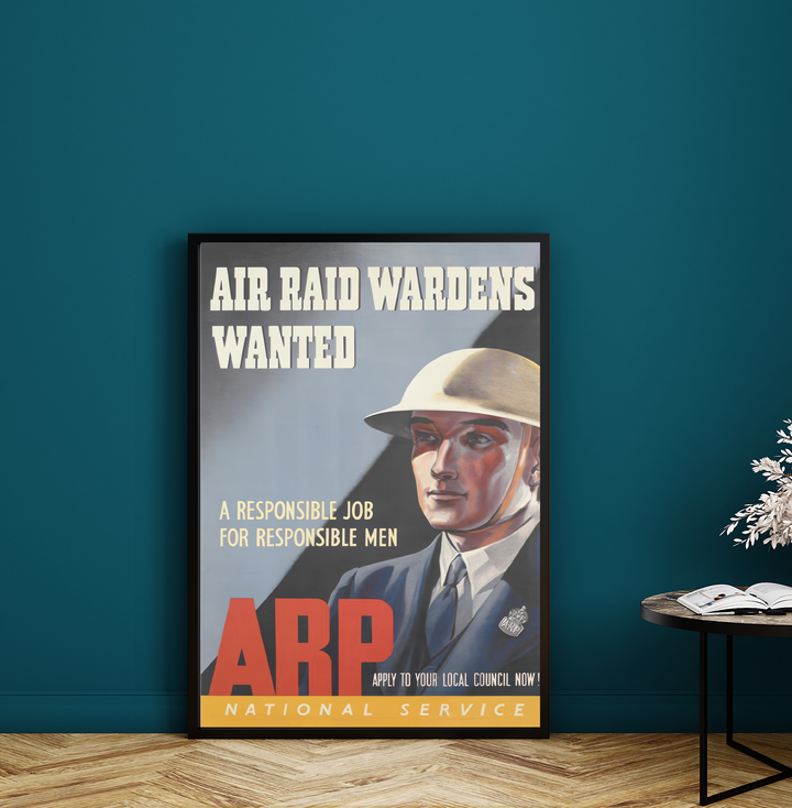 Air Raid Wardens Wanted | British World War Two Recruitment Poster Posters, Prints, & Visual Artwork Hampshire Prints A3