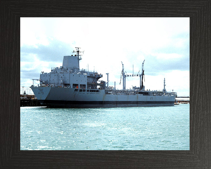 RFA Appleleaf (A79) Photo Print - Alongside - Royal Fleet Auxiliary Leaf Class Tanker Hampshire Prints 10 x 8 Black Frame No