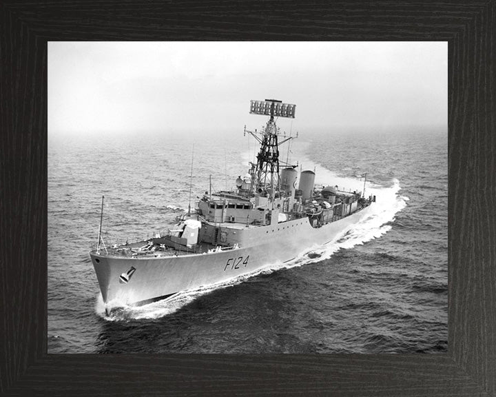 HMS Zulu (F124) Photo Print - Port Bow View - Royal Navy Tribal Class Frigate Hampshire Prints 10 x 8 Black Frame No