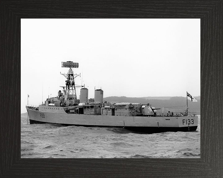 HMS Tartar (F133) Photo Print - At Anchor - Royal Navy Tribal Class Frigate Hampshire Prints 10 x 8 Black Frame No