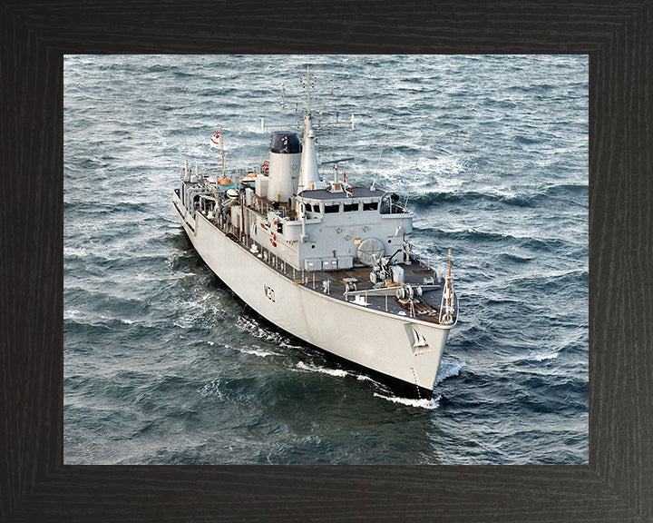 HMS Ledbury (M30) Photo Print - At Sea - Royal Navy Hunt Class Minesweeper Hampshire Prints 10 x 8 Black Frame No