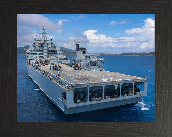 RFA Argus (A135) Photo Print - Port Quarter View - Royal Fleet Auxiliary Casualty Class Ship Hampshire Prints 10 x 8 Black Frame No