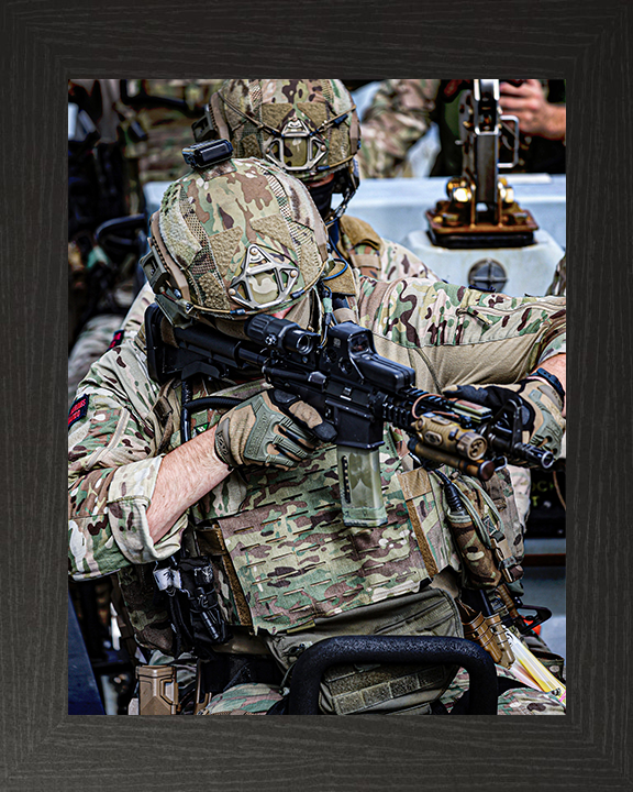 Royal Marines Boarding Team member Photo Print - 42 Commando Hampshire Prints 10 x 8 Black Frame No