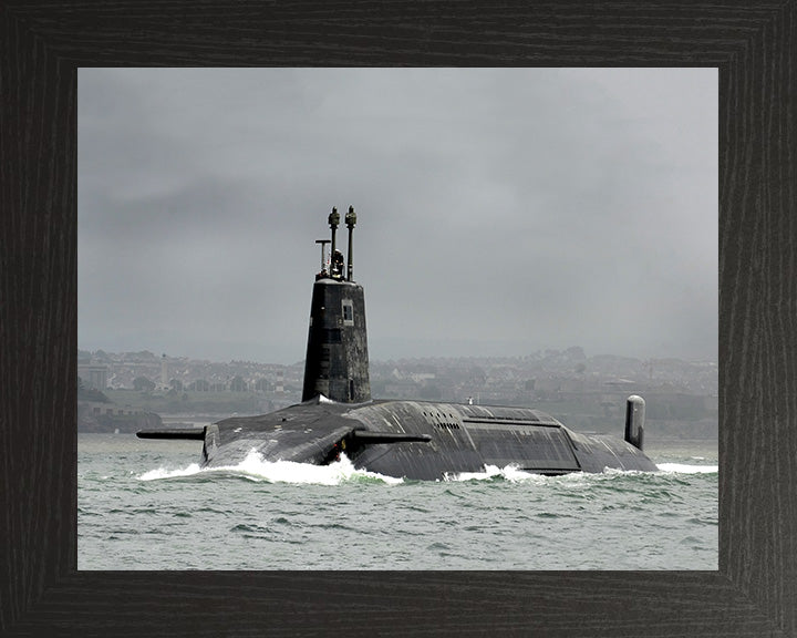 HMS Victorious (S29) Photo Print - Port Side View - Royal Navy Vanguard Class Submarine Hampshire Prints 10 x 8 Black Frame No