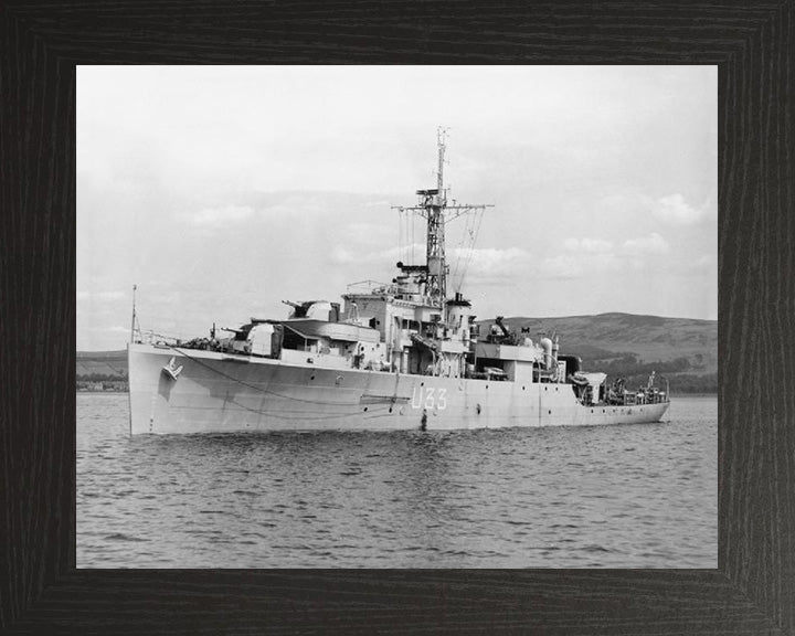 HMS Opossum (U33) Photo Print - Port Side - Royal Navy Black Swan Class Sloop Hampshire Prints 10 x 8 Black Frame No