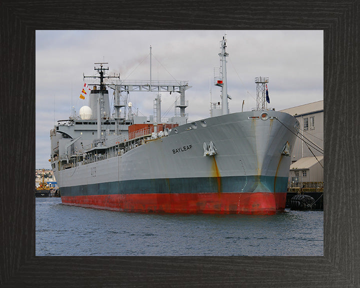RFA Bayleaf (A109) Photo Print - Alongside - Royal Fleet Auxiliary Leaf Class Tanker Hampshire Prints 10 x 8 Black Frame No