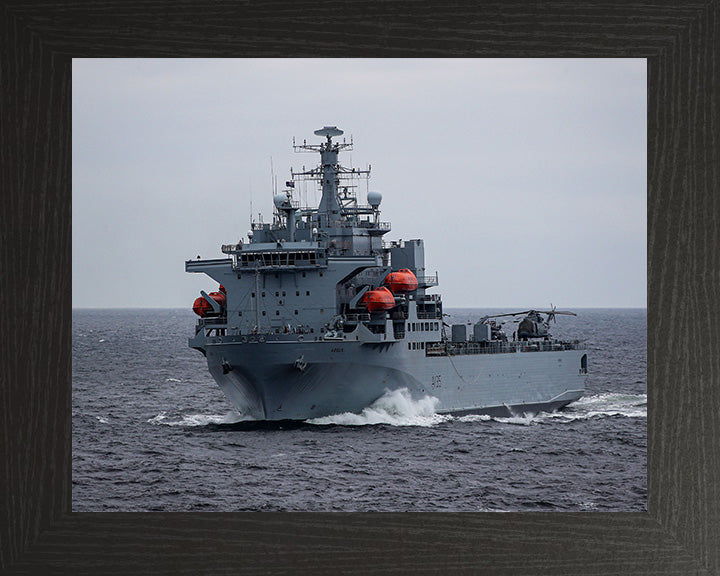 RFA Argus (A135) Photo Print - At Sea - Royal Fleet Auxiliary Casualty Class Ship Hampshire Prints 10 x 8 Black Frame No