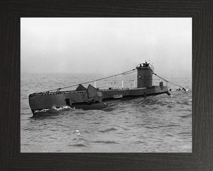 HMS Upstart (P65) Photo Print - Port Side View - Royal Navy U Class Submarine Hampshire Prints 10 x 8 Black Frame No