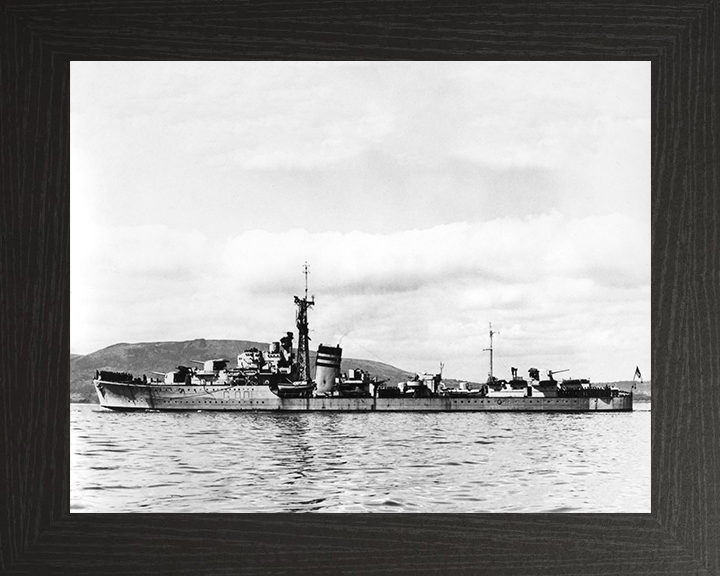 HMS Jervis (G00) (F00) Photo Print - Port Beam View - Royal Navy J Class Destroyer Hampshire Prints 10 x 8 Black Frame No