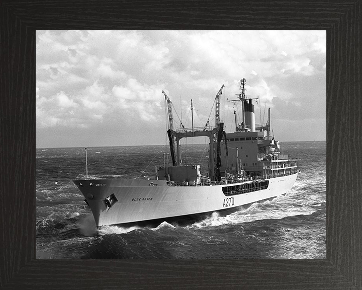 RFA Blue Rover (A270) Photo Print - Port Bow View - Royal Fleet Auxiliary Rover Class Tanker Hampshire Prints 10 x 8 Black Frame No