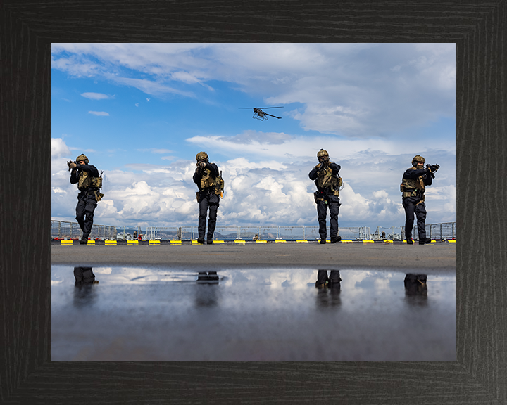 Royal Marines Commando Boarding Team Photo Print - 42 Commando Hampshire Prints 10 x 8 Black Frame No