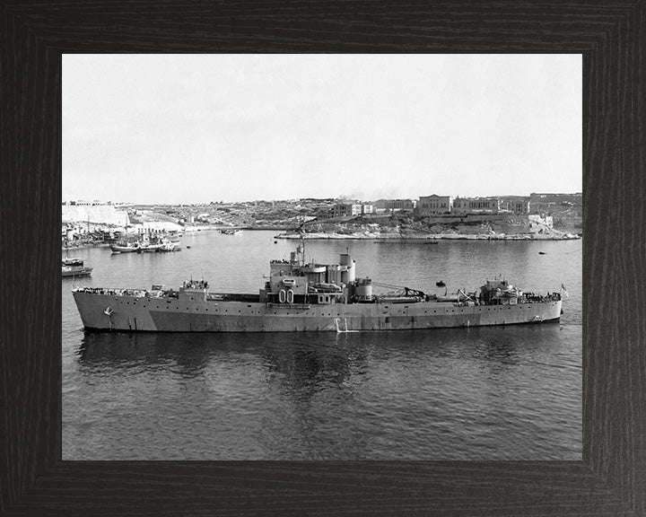 HMS Thruster (1917) Photo Print - Valletta - Royal Navy R Class Destroyer Hampshire Prints 10 x 8 Black Frame No