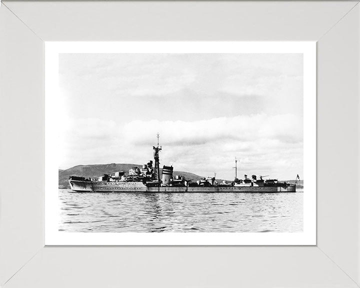 HMS Jervis (G00) (F00) Photo Print - Port Beam View - Royal Navy J Class Destroyer Hampshire Prints 10 x 8 White Frame Yes