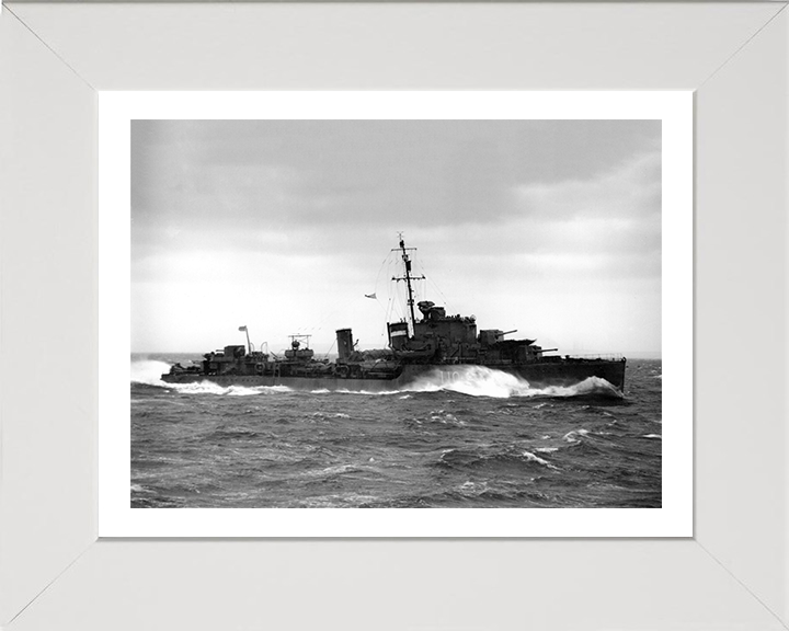 HMS Intrepid (D10) Photo Print - Starboard View - Royal Navy I Class Destroyer Hampshire Prints 10 x 8 White Frame Yes