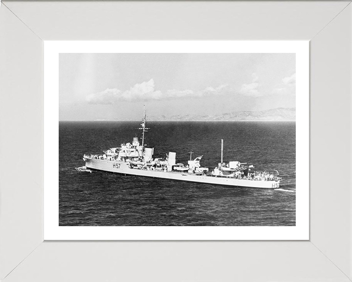 HMS Hesperus (H57) Photo Print - Port Side View - Royal Navy H Class Destroyer Hampshire Prints 10 x 8 White Frame Yes
