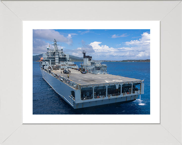 RFA Argus (A135) Photo Print - Port Quarter View - Royal Fleet Auxiliary Casualty Class Ship Hampshire Prints 10 x 8 White Frame Yes