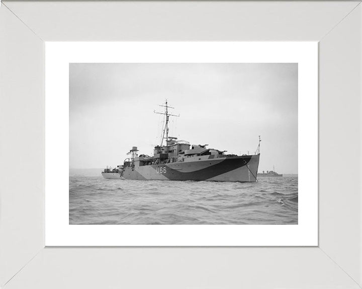 HMS Starling (U66) Photo Print - Starboard View - Royal Navy Black Swan Class Sloop Hampshire Prints 10 x 8 White Frame Yes