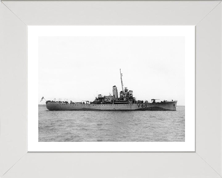 HMS Lulworth (Y60) Photo Print - Starboard View - Royal Navy Banff Class Sloop Hampshire Prints 10 x 8 White Frame Yes