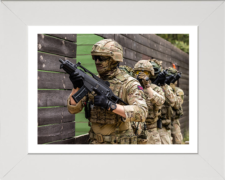 Royal Marine Commandos Battle training Photo Print - 45 Commando Hampshire Prints 10 x 8 White Frame Yes