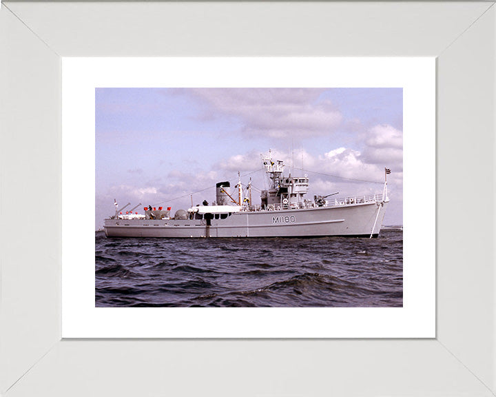 HMS Shavington (M1180) Photo Print - Starboard Beam - Royal Navy Ton Class Minesweeper Hampshire Prints 10 x 8 White Frame Yes