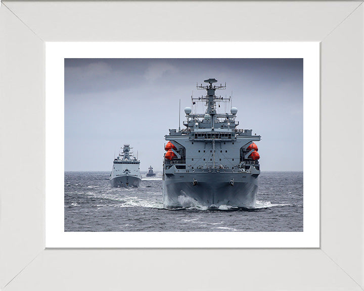 RFA Argus (A135) Photo Print - Bow View - Royal Fleet Auxiliary Casualty Class Ship Hampshire Prints 10 x 8 White Frame Yes