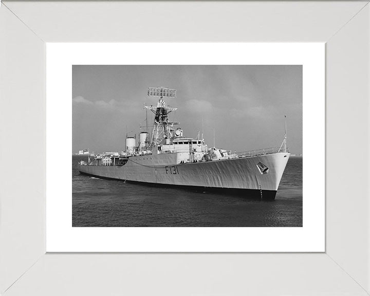 HMS Nubian (F131) Photo Print - Starboard View - Royal Navy Tribal Class Frigate Hampshire Prints 10 x 8 White Frame Yes