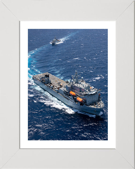 RFA Argus (A135) Photo Print - Turning to Port - Royal Fleet Auxiliary Casualty Class Ship Hampshire Prints 10 x 8 White Frame Yes