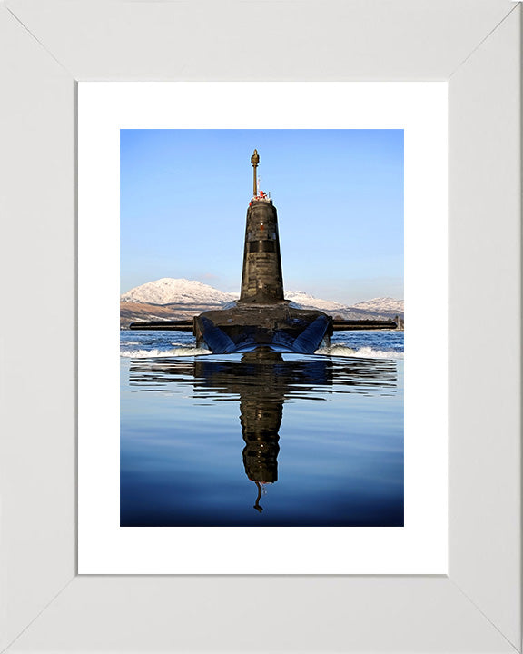 HMS Vengeance (S31) Photo Print - Low Bow View - Royal Navy Vanguard Class Submarine Hampshire Prints 10 x 8 White Frame Yes