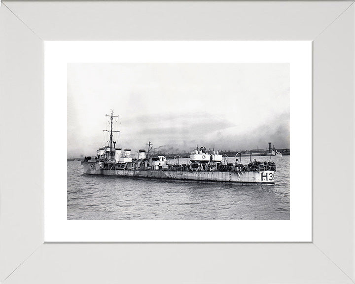 HMS Skate (H39) Photo Print - Port Side - Royal Navy R Class Destroyer Hampshire Prints 10 x 8 White Frame Yes