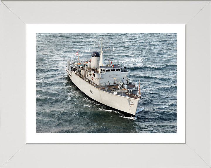 HMS Ledbury (M30) Photo Print - At Sea - Royal Navy Hunt Class Minesweeper Hampshire Prints 10 x 8 White Frame Yes