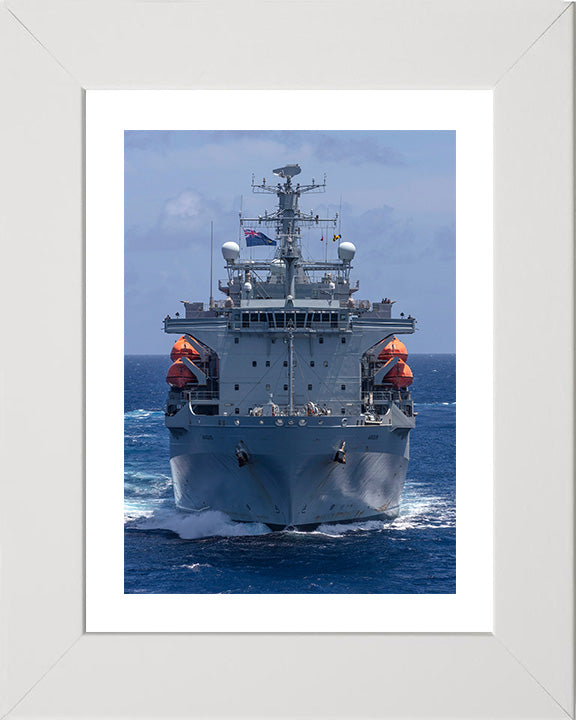 RFA Argus (A135) Photo Print - Low Bow View - Royal Fleet Auxiliary Casualty Class Ship Hampshire Prints 10 x 8 White Frame Yes