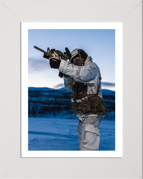 Royal Marine Commando in Snow Parka Photo Print - SRS Hampshire Prints 10 x 8 White Frame Yes