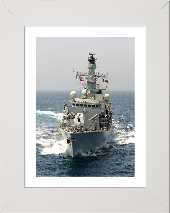 HMS Monmouth (F235) Photo Print - Bow View - Royal Navy Type 23 Frigate Hampshire Prints 10 x 8 White Frame Yes