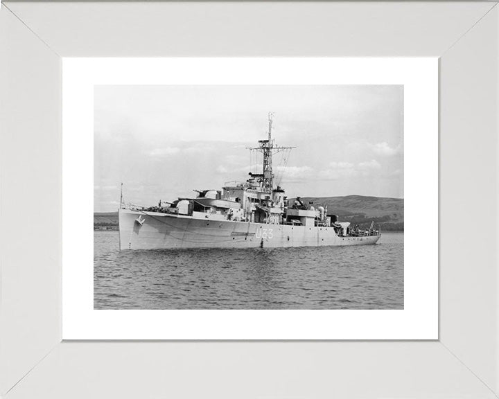 HMS Opossum (U33) Photo Print - Port Side - Royal Navy Black Swan Class Sloop Hampshire Prints 10 x 8 White Frame Yes