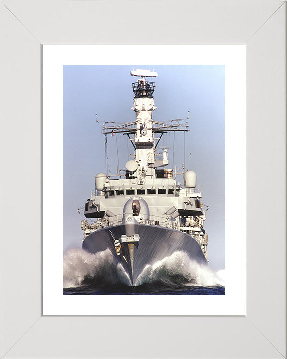 HMS Lancaster (F229) Photo Print - Underway Bow View - Royal Navy Type 23 Frigate Hampshire Prints 10 x 8 White Frame Yes