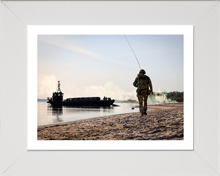 Royal Marines Commando beach Landing Portrait Photo Print Hampshire Prints 10 x 8 White Frame Yes