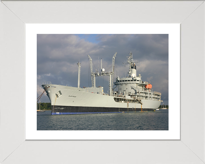 RFA Black Rover (A273) Photo Print - At A Buoy - Royal Fleet Auxiliary Rover Class Tanker Hampshire Prints 10 x 8 White Frame Yes