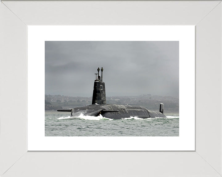 HMS Victorious (S29) Photo Print - Port Side View - Royal Navy Vanguard Class Submarine Hampshire Prints 10 x 8 White Frame Yes