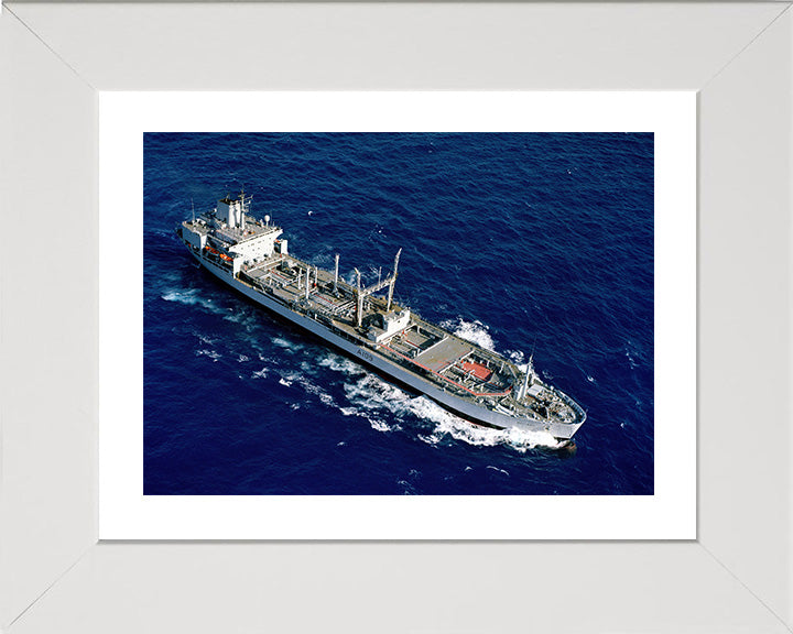 RFA Bayleaf (A109) Photo Print - From Above - Royal Fleet Auxiliary Leaf Class Tanker Hampshire Prints 10 x 8 White Frame Yes