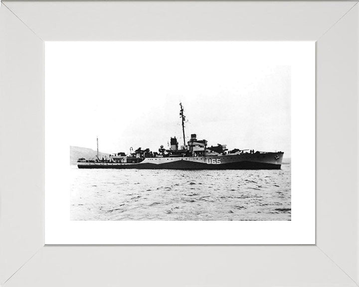 HMS Wellington (U65) Photo Print - Starboard Side - Royal Navy Grimsby Class Sloop Hampshire Prints 10 x 8 White Frame Yes