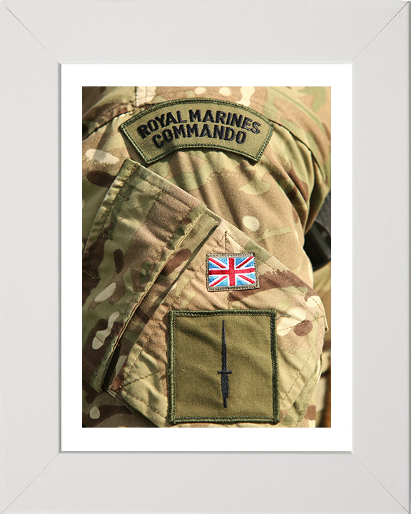Royal Marines Commando Patch and Dagger Photo Print Hampshire Prints 10 x 8 White Frame Yes