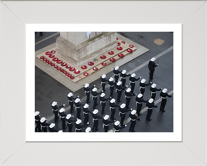 Royal Marines Commandos march past the Cenotaph London Photo Print Hampshire Prints 10 x 8 White Frame Yes