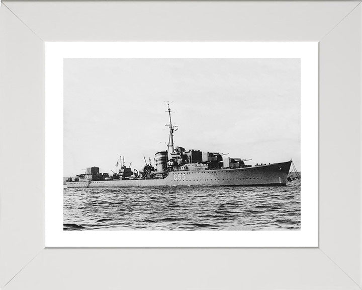 HMS Lightning (G55) Photo Print - Starboard View - Royal Navy L Class Destroyer Hampshire Prints 10 x 8 White Frame Yes