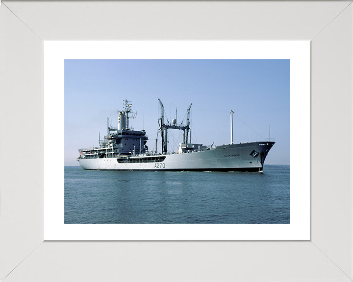 RFA Blue Rover (A270) Photo Print - Low Starboard View - Royal Fleet Auxiliary Rover Class Tanker Hampshire Prints 10 x 8 White Frame Yes